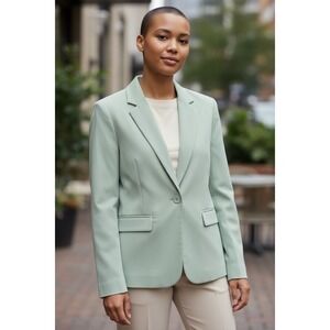 Liz Claiborne Women's Blazer Size 10 Seafoam Green Career Office Jacket NEW